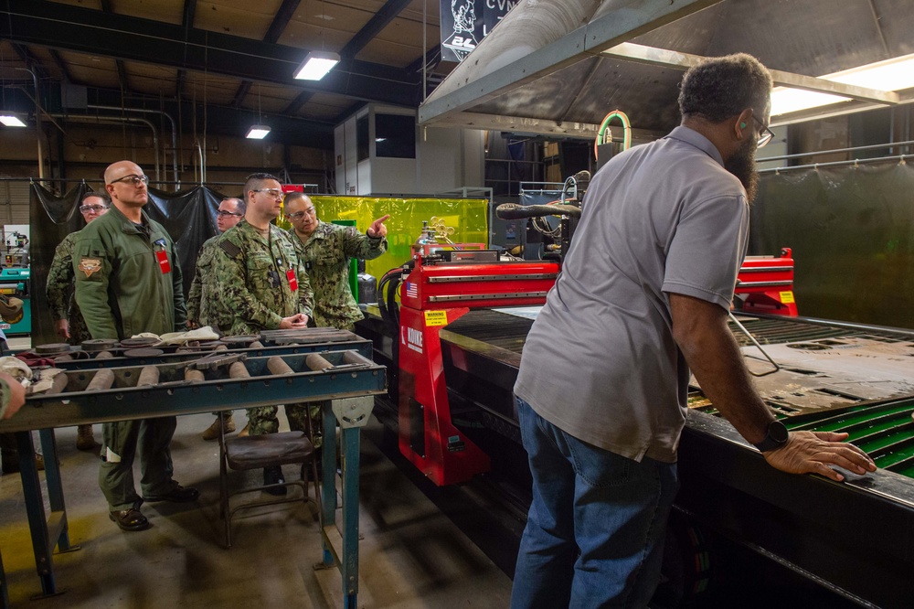 USS John C. Stennis (CVN 74) Leadership visit Light Industrial Facility