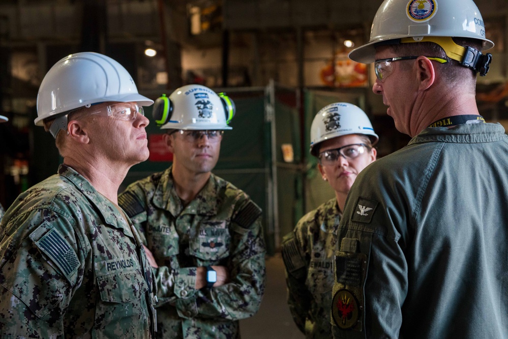 Rear Adm. Ben Reynolds visits USS John C. Stennis