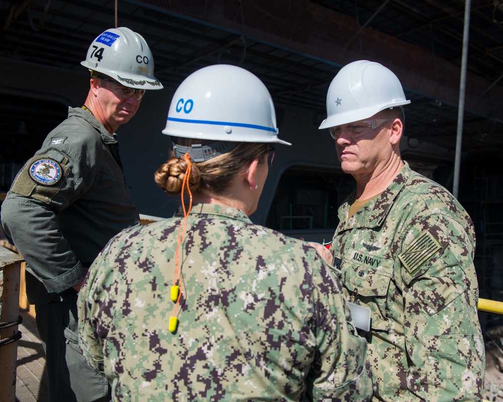 Rear Adm. Ben Reynolds visits USS John C. Stennis