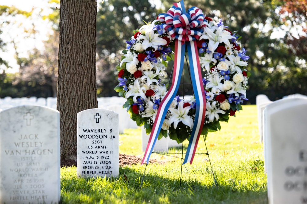 A Posthumous Badge and Medal Presentation Ceremony is Held for U.S. Army Staff Sgt. Waverly Woodson Jr. in Section 69