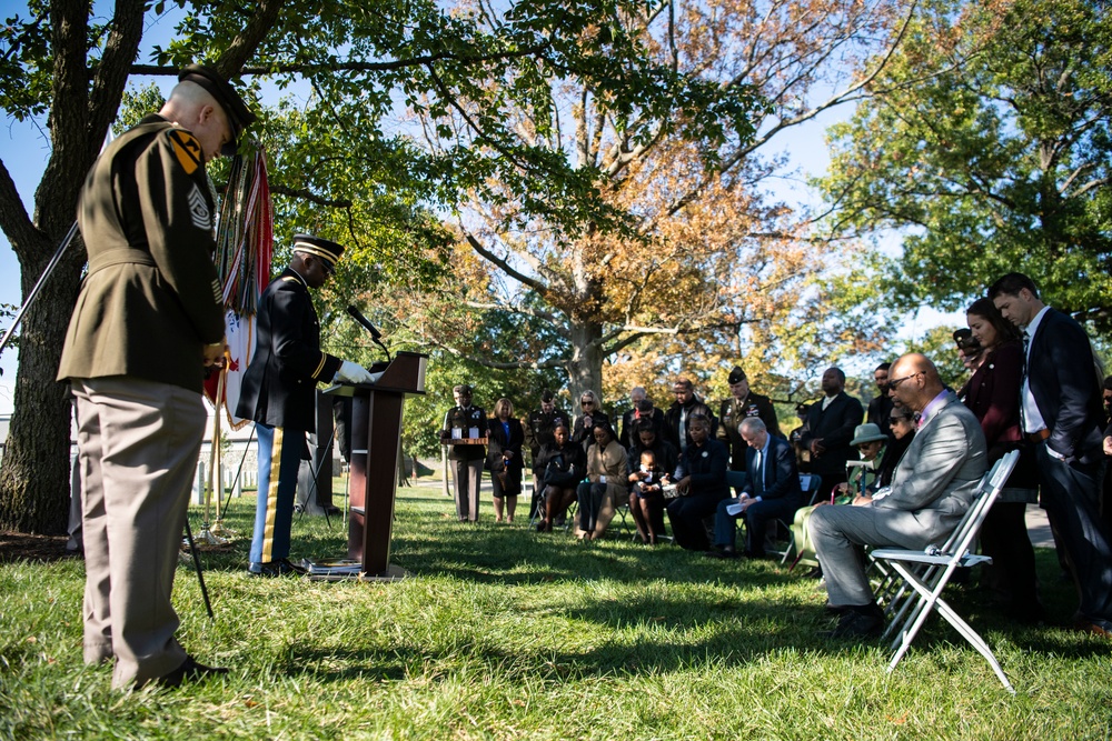 A Posthumous Badge and Medal Presentation Ceremony is Held for U.S. Army Staff Sgt. Waverly Woodson Jr. in Section 69