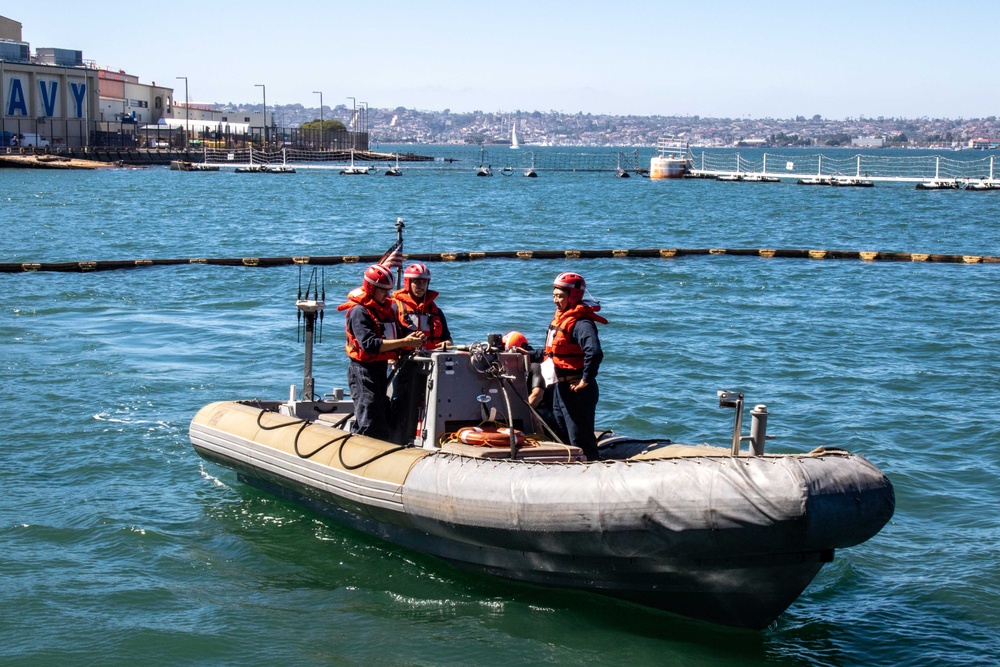 Abraham Lincoln conducts small boat operations