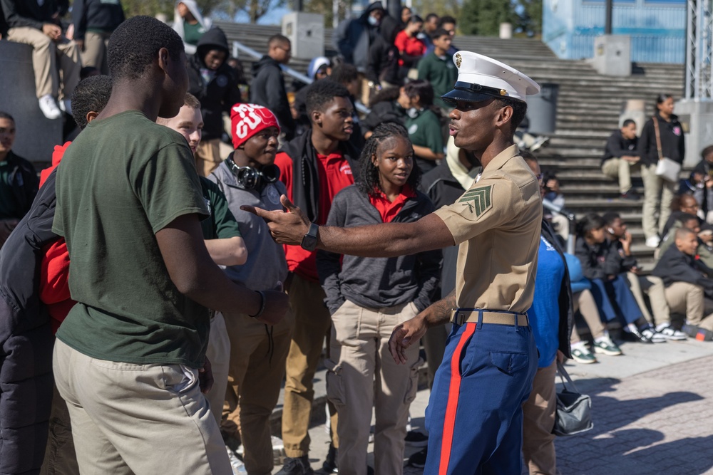 Navy Marine Week Philadelphia: Marines visit with Philadelphia Military Academy Students