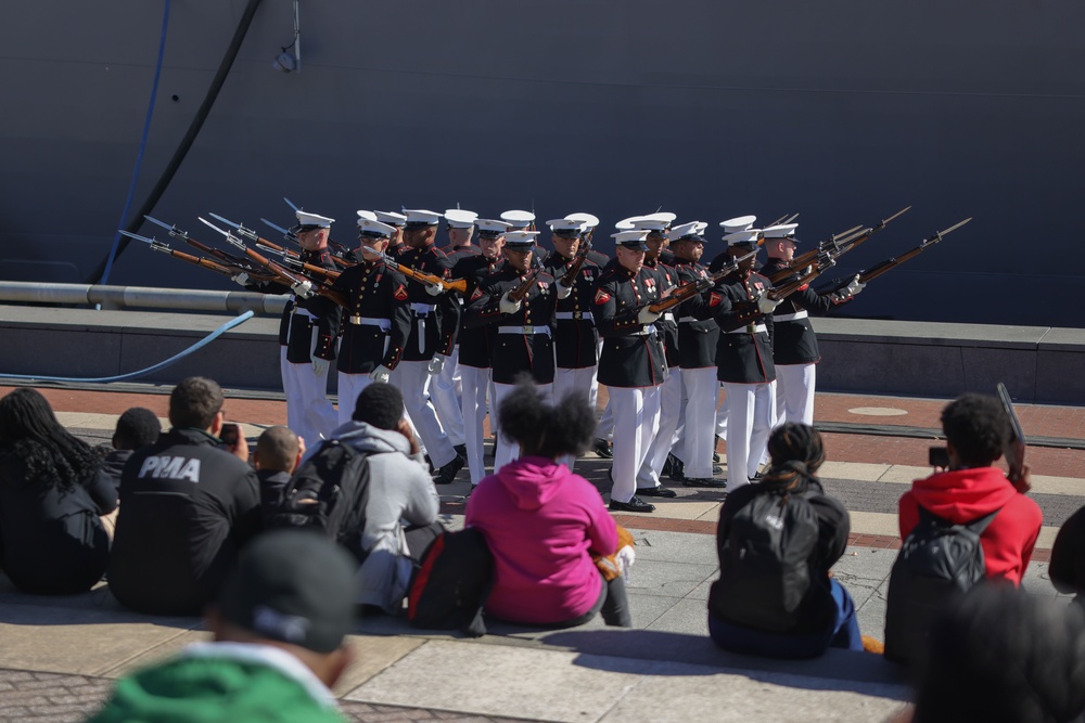 Navy/Marine Week Philadelphia: Marines visit with Philadelphia Military Academy Students