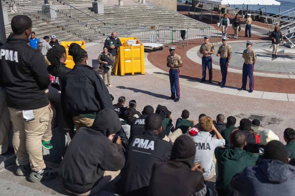 Navy/Marine Week Philadelphia: Marines visit with Philadelphia Military Academy Students