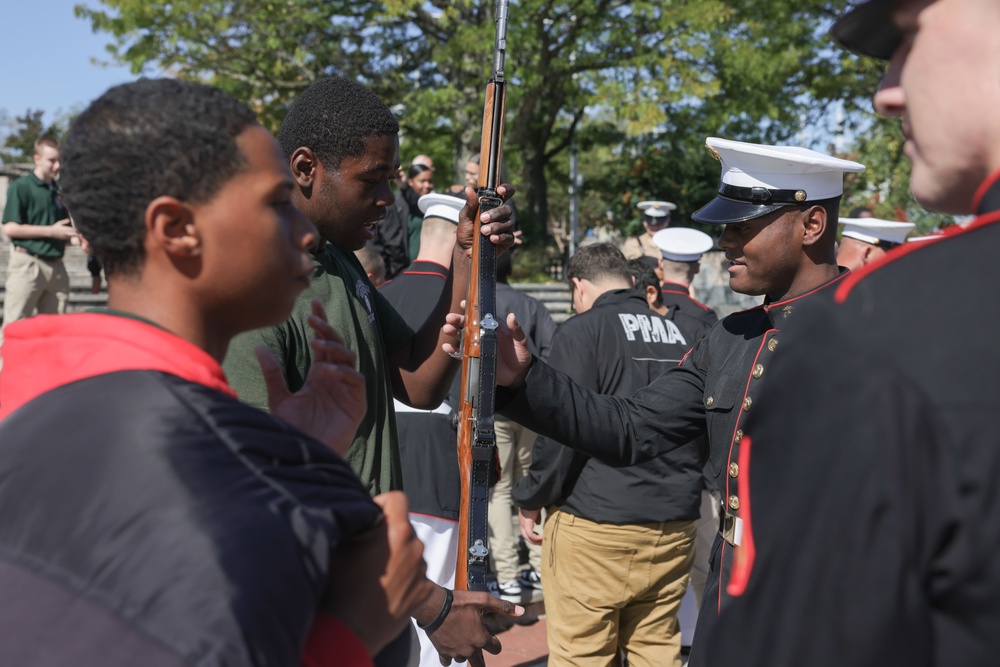 Navy/Marine Week Philadelphia: Marines visit with Philadelphia Military Academy Students