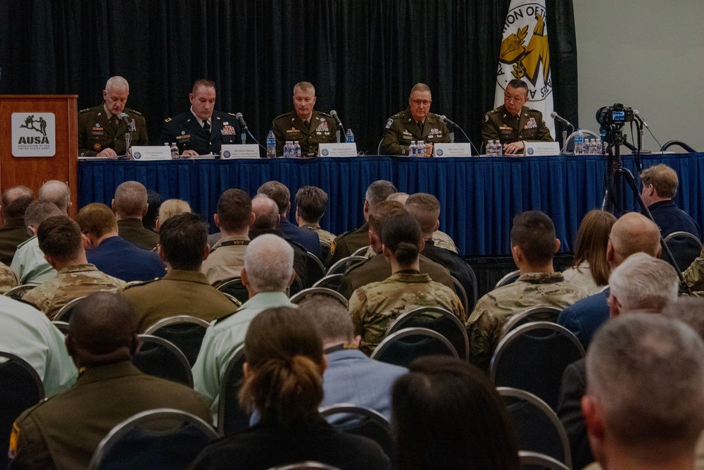 Maj. Gen. Dale Lyles speaks about modernizing and broadening pathways to service at Association of the United States Army conference