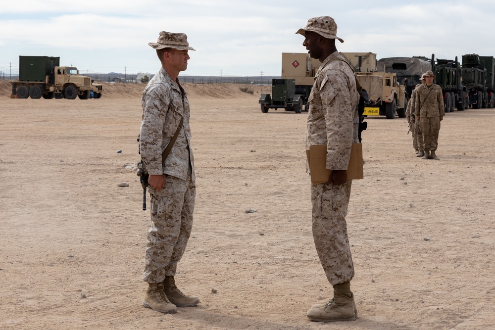 Marines with 1ST LAR receive achievement awards for their exceptional work during a concurrent exercise