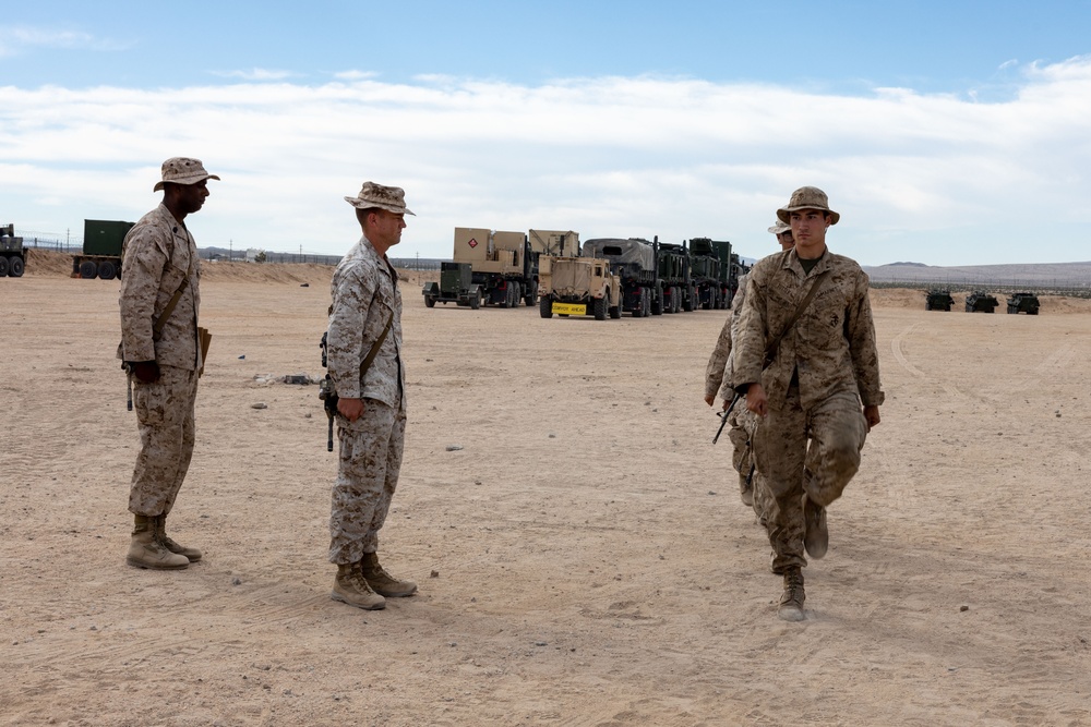 Marines with 1ST LAR receive achievement awards for their exceptional work during a concurrent exercise