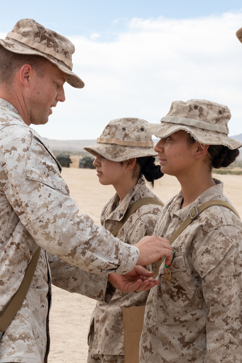 Marines with 1ST LAR receive achievement awards for their exceptional work during a concurrent exercise