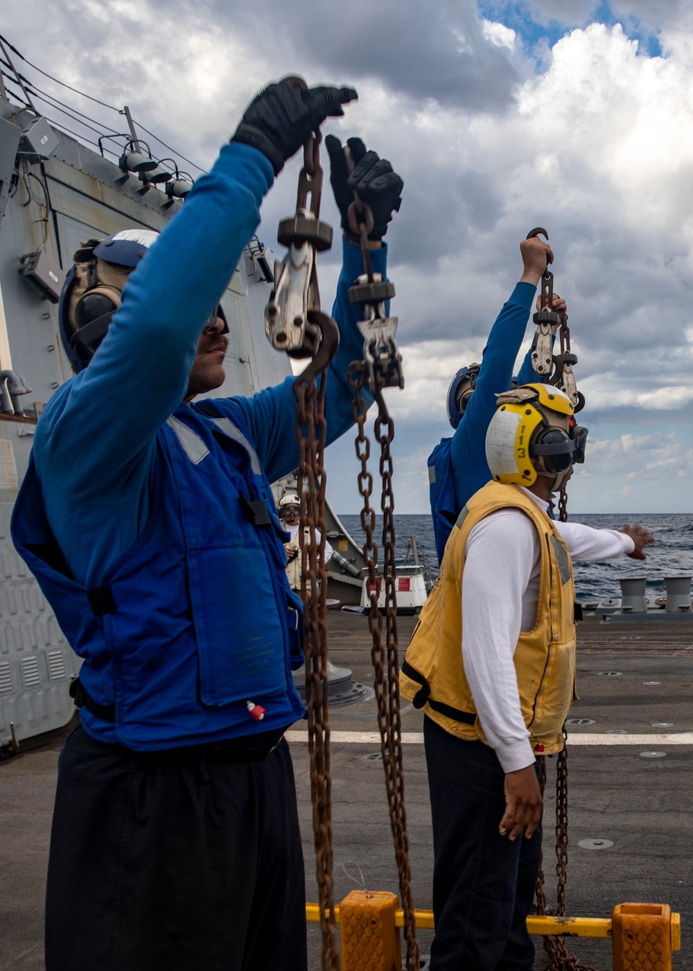 Sailors Conduct Flight Operations Aboard USS John Finn (DDG 113), Oct. 2