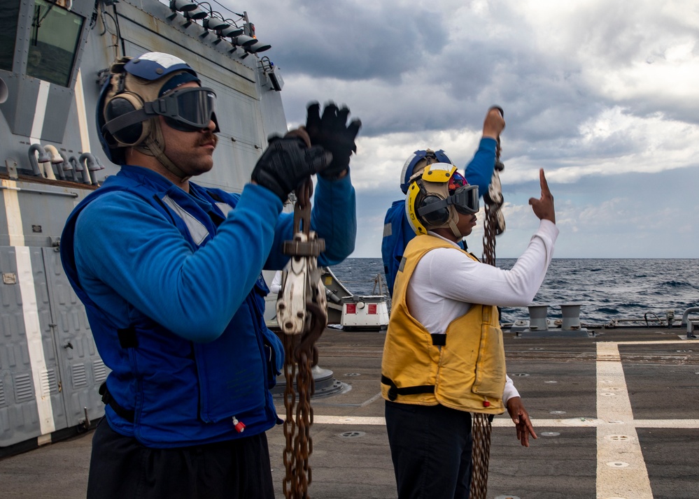 Sailors Conduct Flight Operations Aboard USS John Finn (DDG 113), Oct. 2