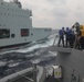 Sailors aboard the USS Rafael Peralta (DDG 115) conducts a replenishment-at-sea with Royal Canadian Navy supply ship MV Asterix in the South China Sea