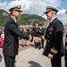 USS Ronald Reagan (CVN 76) Sailors participate in welcoming ceremony in Busan, Republic of Korea