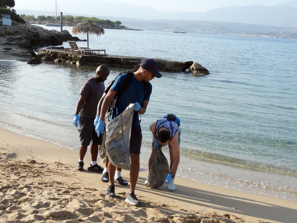 Beach Clean-up by USS Roosevelt Sailors