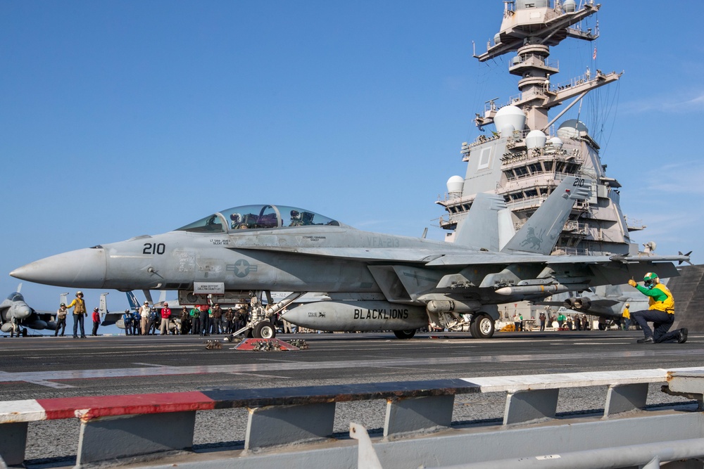 VFA-213 F/A-18F Prepares to Launch