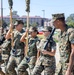 Leading from the front and upholding traditions, MCB Camp Pendleton color sergeant proudly carries the American Flag