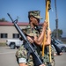 Leading from the front and upholding traditions, MCB Camp Pendleton color sergeant proudly carries the American Flag