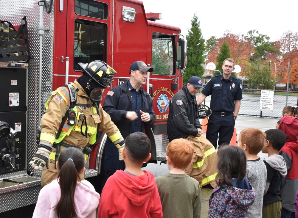 JBLM firefighters introduce fire safety to local students