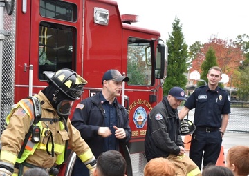 JBLM firefighters introduce fire safety to local students