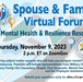 Mental health, resilience Spouse and Family Forum set for Nov. 9