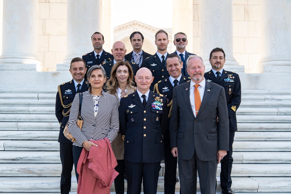 Italian Air Force Chief of Staff Lt. Gen. Luca Goretti Participates in a Public Wreath-Laying Ceremony at the Tomb of the Unknown Soldier