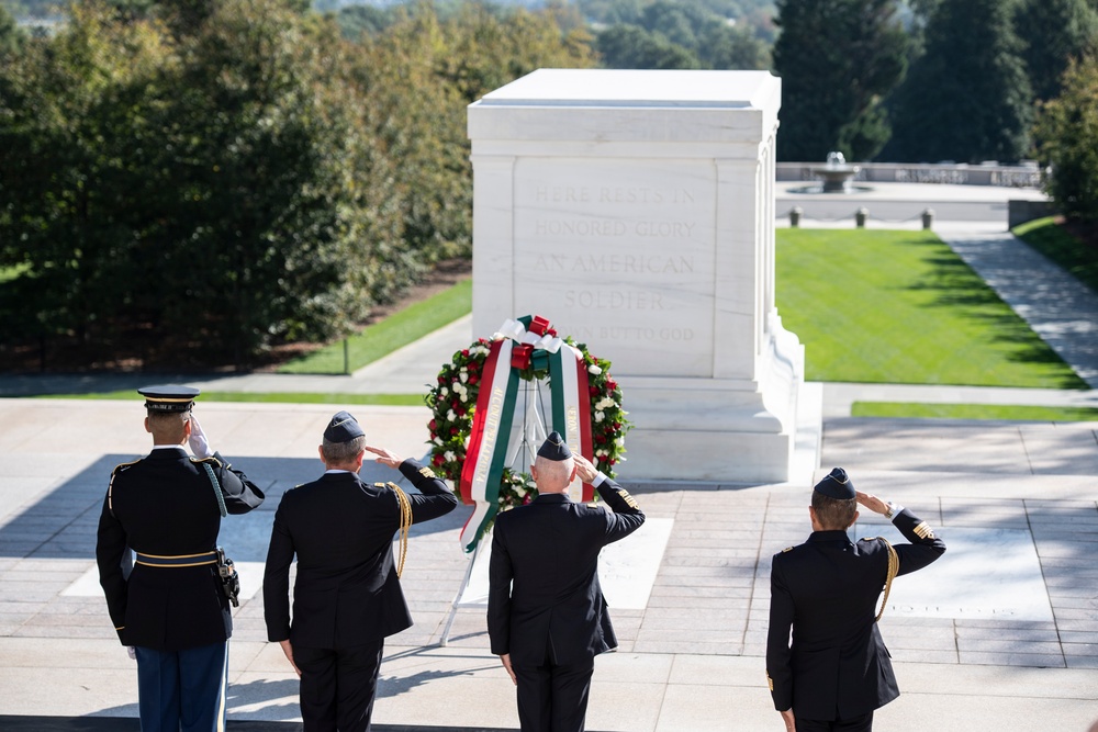 Italian Air Force Chief of Staff Lt. Gen. Luca Goretti Participates in a Public Wreath-Laying Ceremony at the Tomb of the Unknown Soldier