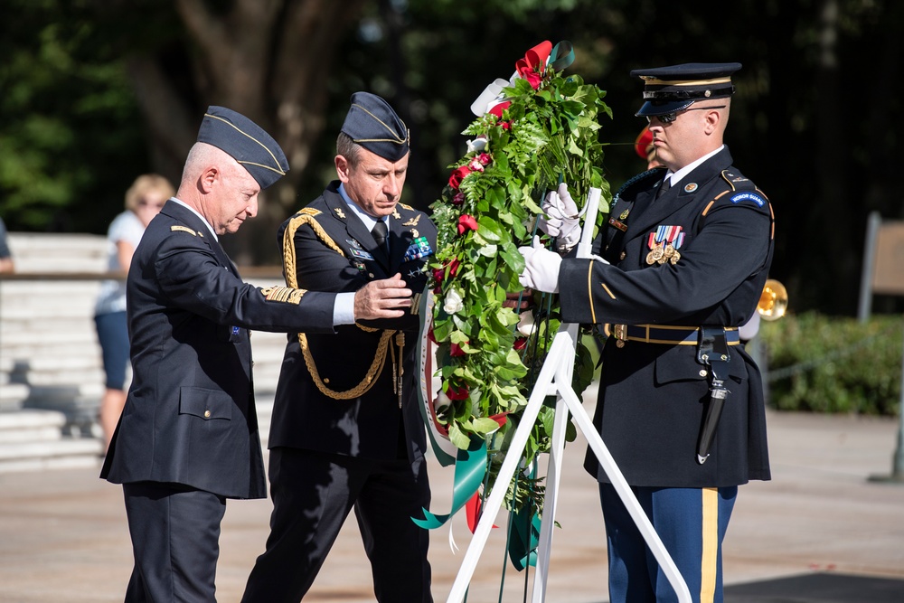 Italian Air Force Chief of Staff Lt. Gen. Luca Goretti Participates in a Public Wreath-Laying Ceremony at the Tomb of the Unknown Soldier