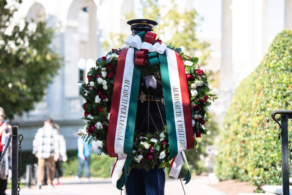 Italian Air Force Chief of Staff Lt. Gen. Luca Goretti Participates in a Public Wreath-Laying Ceremony at the Tomb of the Unknown Soldier