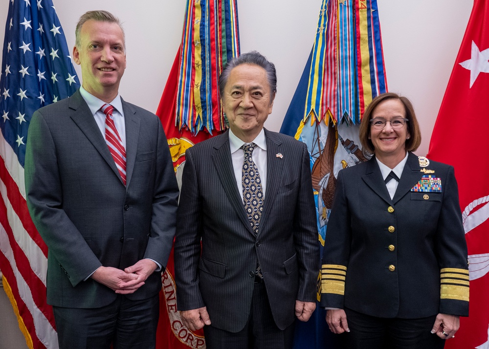 Under Secretary of the Navy and VCNO Meet with Mayor of Yokosuka
