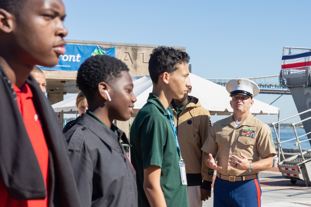 Navy Marine Corps Week; JROTC Visits the USS Cooperstown