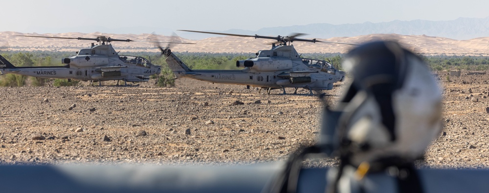 U.S. Marine Corps CH-53 helicopters execute battle drills and external lifts