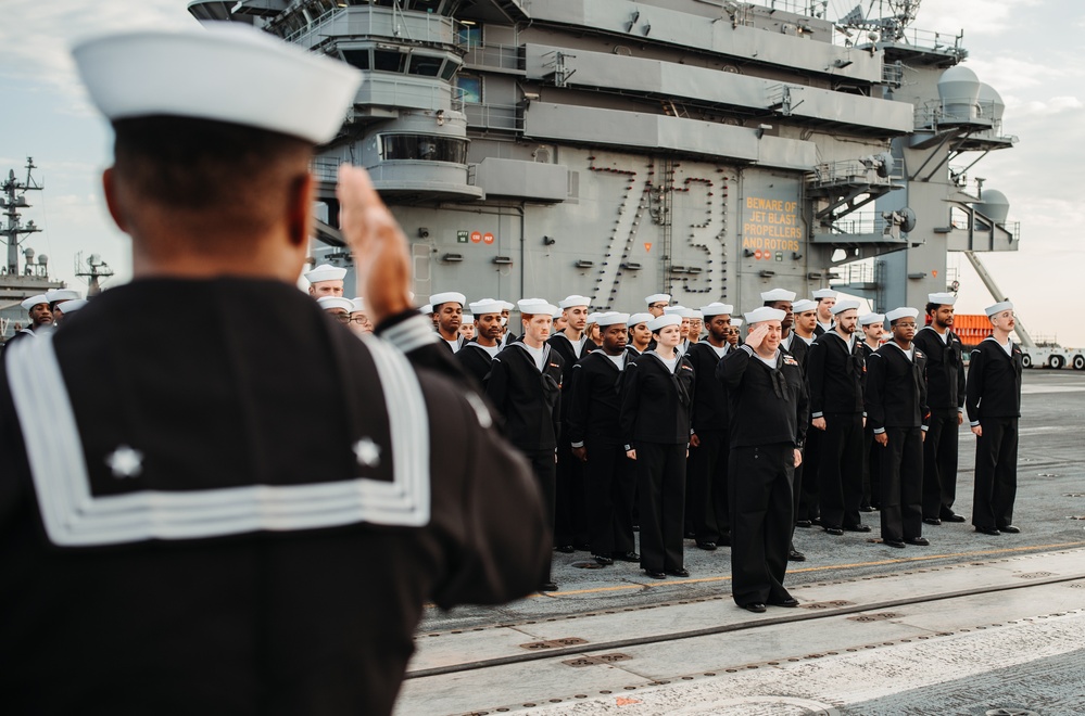 George Washington Shifts to Cold Weather Uniforms