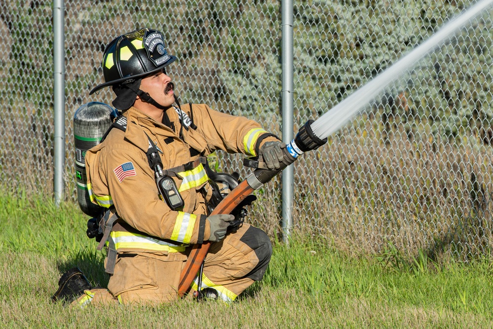 Minot AFB Fire Department executes fire drill