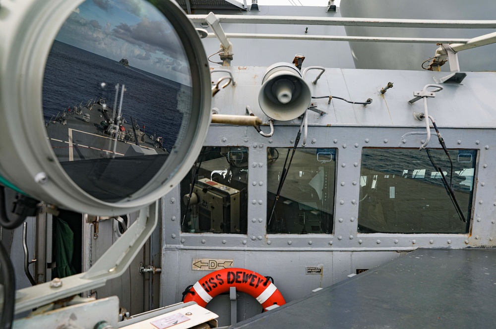 USS Dewey (DDG 105) Conducts Replenishment-at-Sea Exercise During Maritime Training Activity Sama Sama