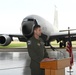 Families of 100th BG veterans join 100th ARW for ‘Squawkin Hawk’ nose art dedication on KC-135