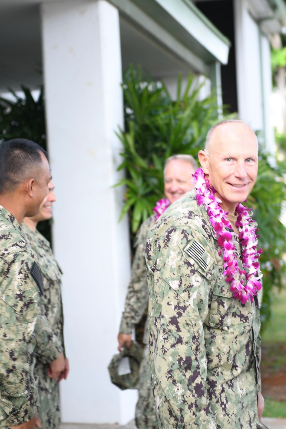 Acting Navy Surgeon General, Rear Adm. Darin K. Via, and Force Master Chief Michael J. Roberts, director of the Hospital Corps (NMRTC)