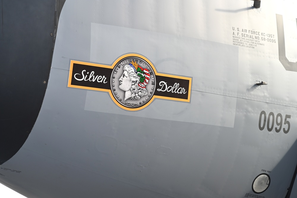 ‘Silver Dollar’ nose art dedication shares latest heritage of 100th ARW KC-135 fleet