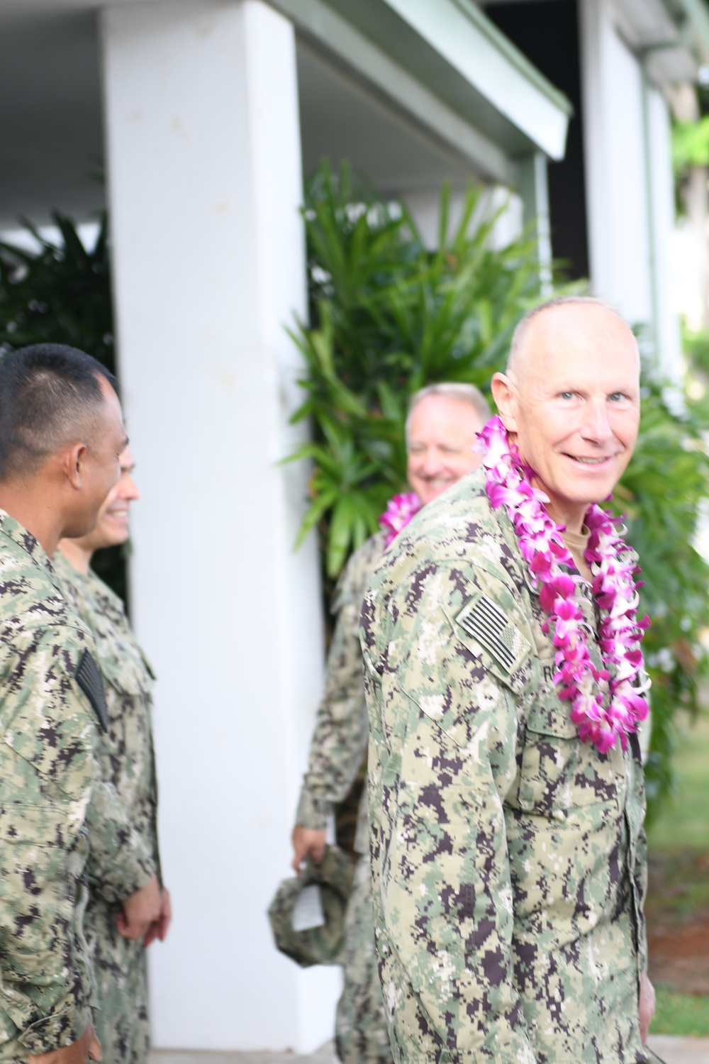 Acting Navy Surgeon General, Rear Adm. Darin K. Via, and Force Master Chief Michael J. Roberts, director of the Hospital Corps NMRTC