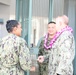 Acting Navy Surgeon General, Rear Adm. Darin K. Via, and Force Master Chief Michael J. Roberts, director of the Hospital Corps NMRTC