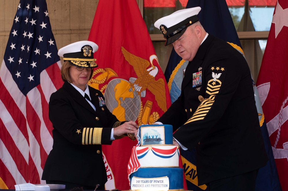 Vice Chief of Naval Operations and Master Chief Petty Officer of the Navy Celebrate the Navy Birthday