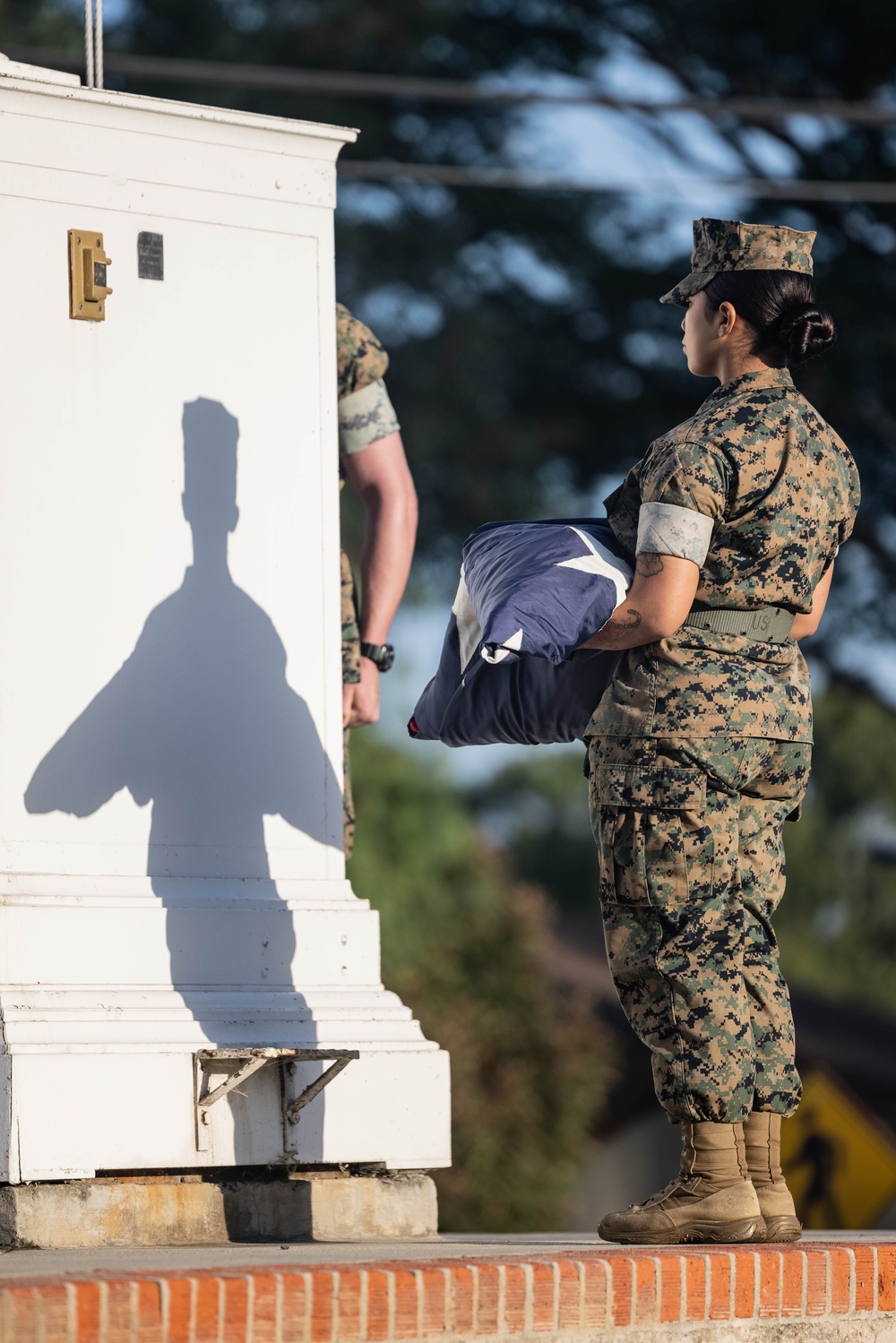 1st Marine Division hosts morning colors ceremony