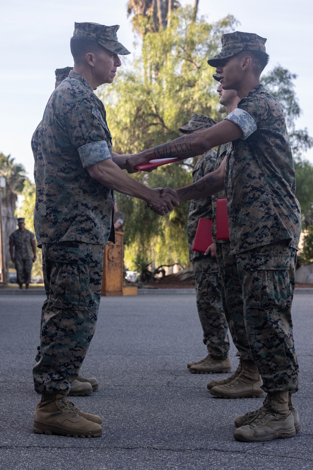 1st Marine Division hosts morning colors ceremony