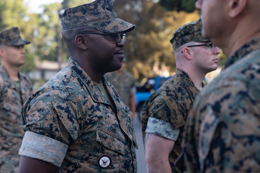 1st Marine Division hosts morning colors ceremony