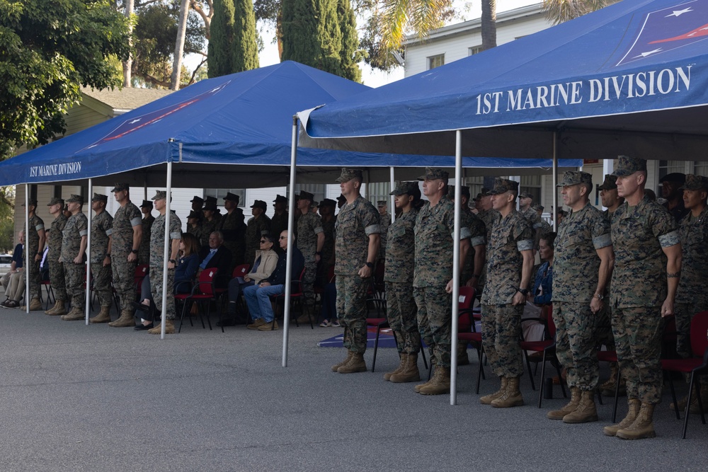 1st Marine Division hosts morning colors ceremony