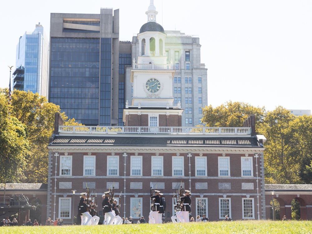 Navy Marine Corps Week; Silent Drill Platoon at Independence Hall