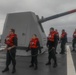 Sailors aboard the USS Rafael Peralta (DDG 115) conduct a replenishment-at-sea with Canadian Naval Replenishment Unit Asterix