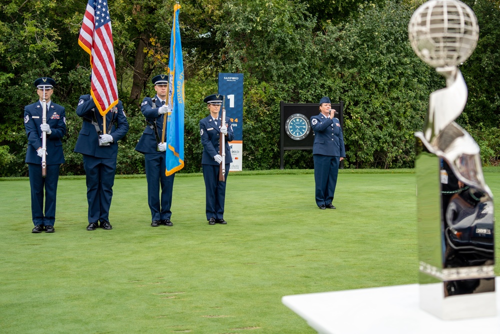 114th Fighter Wing performs during the Sanford Invitational Opening Ceremony