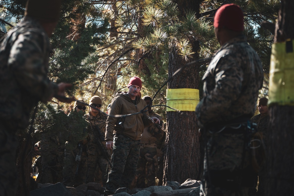 Marines with 2nd Battalion, 5th Marine Regiment, and the French 27 Mountain Infantry Brigade attend classes and perform stream crossing for MTX 1-24