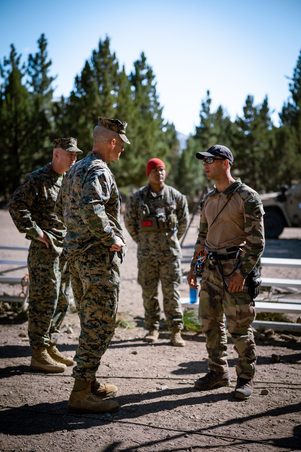 MAGTFC, MCAGCC commanding general visits Marines during a Mountain Leaders Course during MTX 1-24